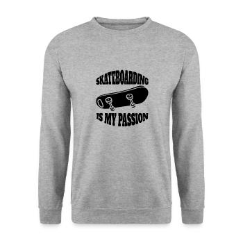 Skateboard Longboard Skater Skating Skateboarding - Sweat-shirt Unisexe - gris chiné - Devant - Alina (178cm) & Michal (187cm)