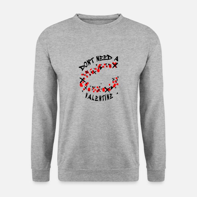 Don't Need a Valentine - Unisex Pullover - Weißgrau meliert