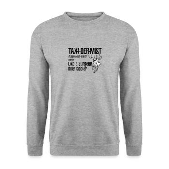 Designs for a taxidermist for stuffing - Unisex Sweatshirt - salt & pepper - Front - Alina (178cm) & Michal (187cm)