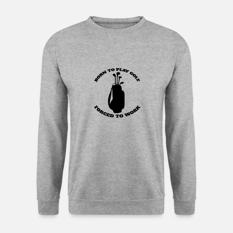 Golf Golfschläger Golfspielerin Spruch Golfball - Unisex Pullover - Weißgrau meliert