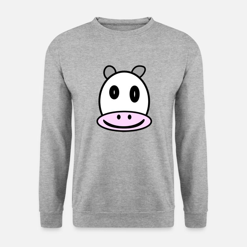 Kuhkopf - Unisex Pullover - Weißgrau meliert