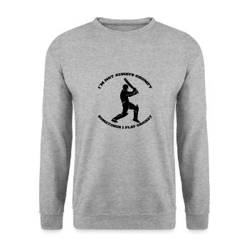 Cricket Slogan Team Cricket Gift Cricket Fan - Unisex Sweatshirt - salt & pepper - Front - Alina (178cm) & Michal (187cm)