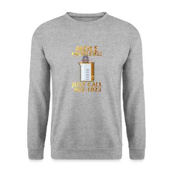 Mole Day Beaker Cute Mole Rat Problems Just Call - Unisex Sweatshirt - salt & pepper - Front - Alina (178cm) & Michal (187cm)