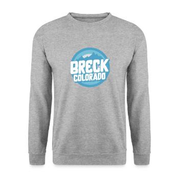 Skishirt, Breck Colorado Souvenir Skifahren - Unisex Pullover - Weißgrau meliert - Vorne - Alina (178cm) & Michal (187cm)