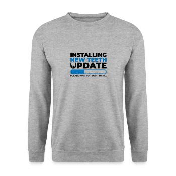 Installing Teeth Dental Work Oral Care Dentist - Unisex Sweatshirt - salt & pepper - Front - Alina (178cm) & Michal (187cm)