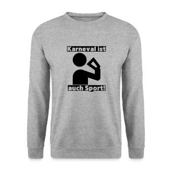 Partyspruch für Karneval, Kölle Alaaf - Kostümidee - Unisex Pullover - Weißgrau meliert - Vorne - Alina (178cm) & Michal (187cm)