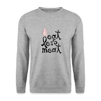 Trop de viande est malsain - Sweat-shirt Unisexe - gris chiné - Devant - Alina (178cm) & Michal (187cm)