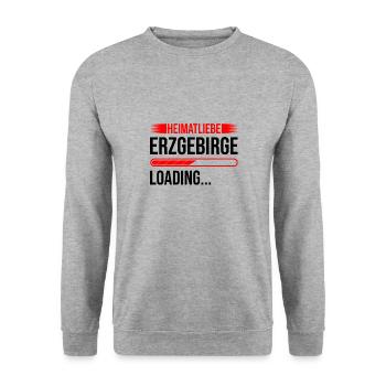 Heimatliebe Erzgebirge Ladebalken - Unisex Pullover - Weißgrau meliert - Vorne - Alina (178cm) & Michal (187cm)
