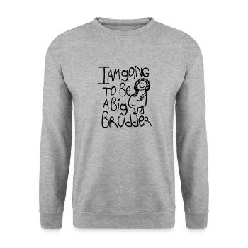 Je vais être un gros brudder - Sweat-shirt Unisexe - gris chiné - Devant - Alina (178cm) & Michal (187cm)