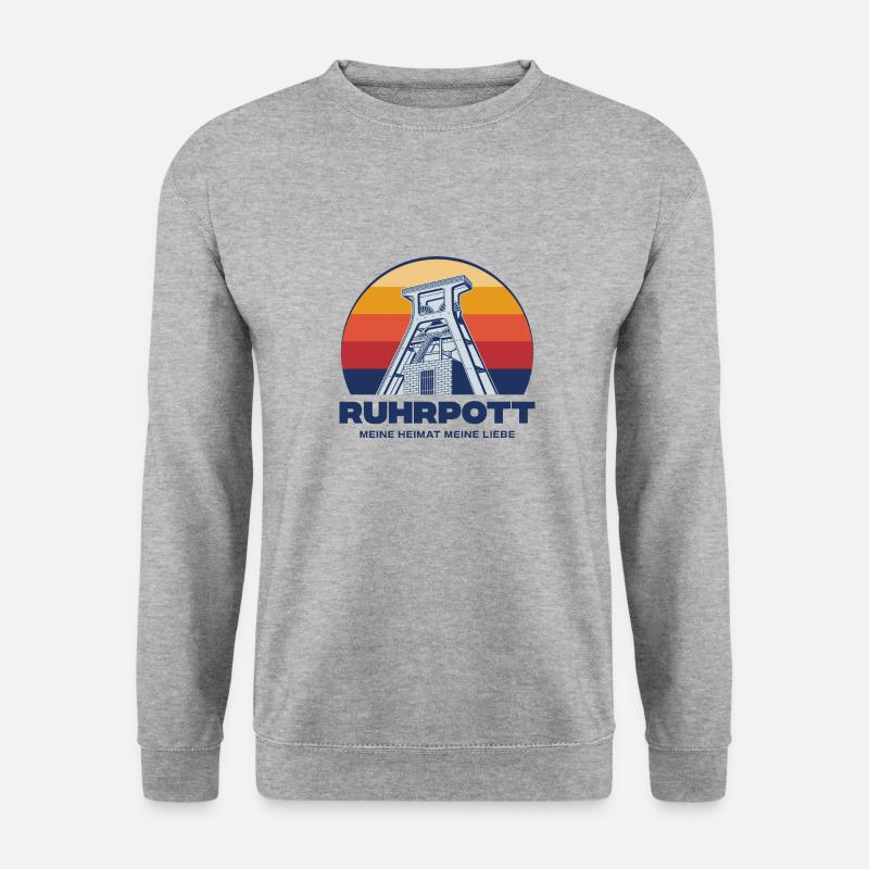 Ruhrpott Badge Heimatliebe - Unisex Pullover - Weißgrau meliert