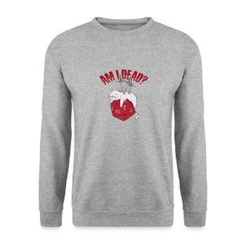Dead D20 Cat Design for an RPG GAMER - Unisex Sweatshirt - salt & pepper - Front - Alina (178cm) & Michal (187cm)