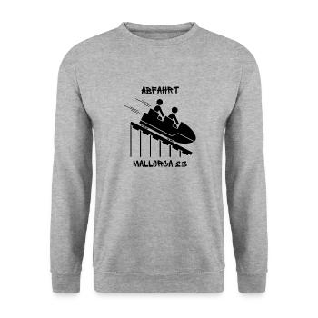 Auf nach Mallorca! Für Malle Fans - Partydesign! - Unisex Pullover - Weißgrau meliert - Vorne - Alina (178cm) & Michal (187cm)