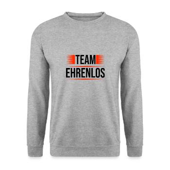 Team Ehrenlos - Unisex Pullover - Weißgrau meliert - Vorne - Alina (178cm) & Michal (187cm)
