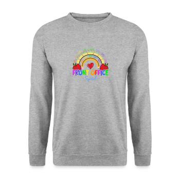 Front Office Squad - School Admin Administrative - Unisex Sweatshirt - salt & pepper - Front - Alina (178cm) & Michal (187cm)