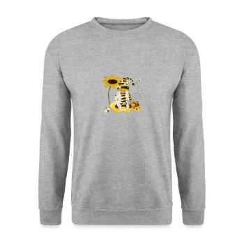 Süßer Valentinstag Biene Gonk Gnom - Unisex Pullover - Weißgrau meliert - Vorne - Alina (178cm) & Michal (187cm)