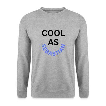 Cool as Sebastian Name - Unisex Sweatshirt - salt & pepper - Front - Alina (178cm) & Michal (187cm)