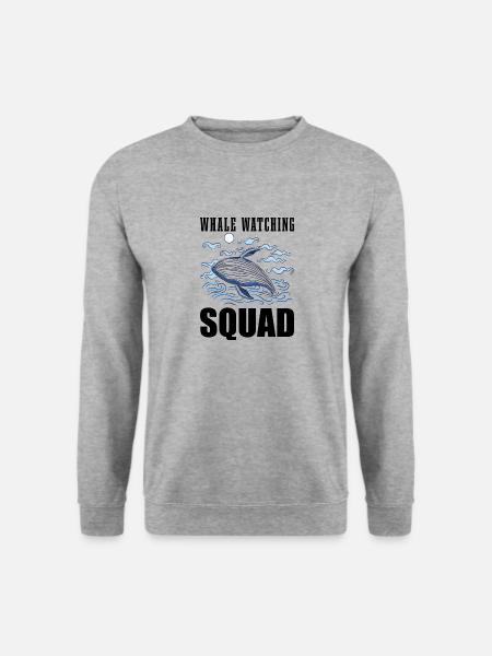 Walbeobachter Spruch Wal Fans Buckelwale - Unisex Pullover - Weißgrau meliert