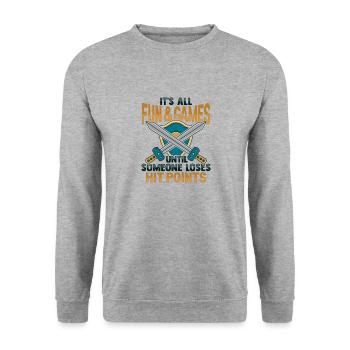 Joueurs de rôle RPG GN - Sweat-shirt Unisexe - gris chiné - Devant - Alina (178cm) & Michal (187cm)