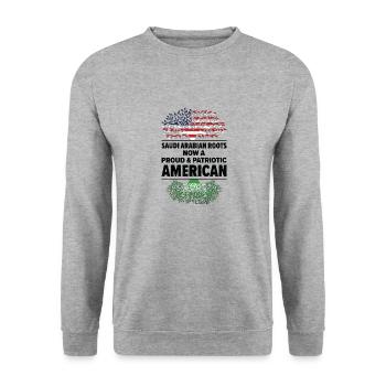 Born Saudi Arabian Saudi Arabia American USA - Unisex Sweatshirt - salt & pepper - Front - Alina (178cm) & Michal (187cm)