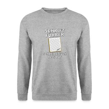 SCHRIFTFÜHRER - Unisex Pullover - Weißgrau meliert - Vorne - Alina (178cm) & Michal (187cm)
