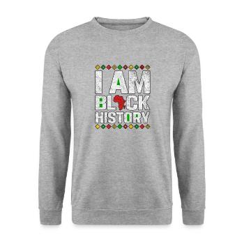 I Am Black History Black History Month - Unisex Sweatshirt - salt & pepper - Front - Alina (178cm) & Michal (187cm)