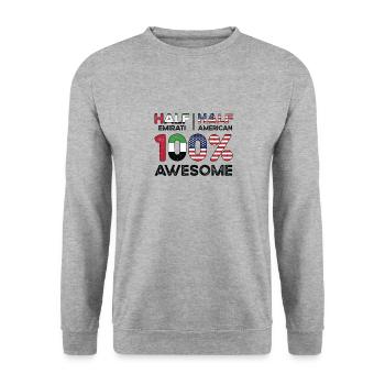 Né émirati Émirats arabes unis - Sweat-shirt Unisexe - gris chiné - Devant - Alina (178cm) & Michal (187cm)