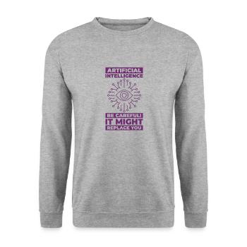 AI Maschinelles Lernen Computer Geek Technologie - Unisex Pullover - Weißgrau meliert - Vorne - Alina (178cm) & Michal (187cm)