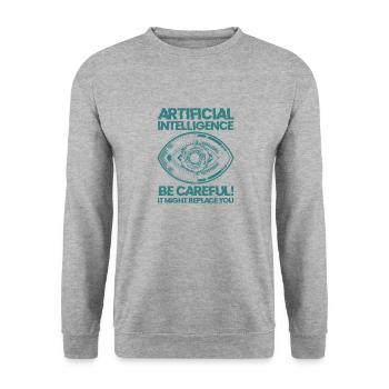 AI Maschinelles Lernen Computer Geek Technologie - Unisex Pullover - Weißgrau meliert - Vorne - Alina (178cm) & Michal (187cm)