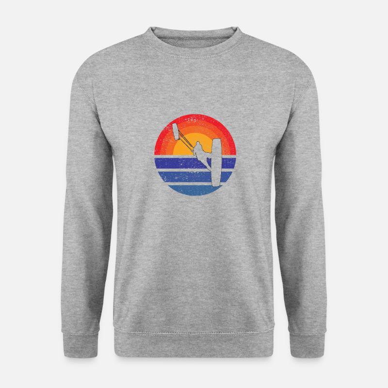 Kitesurfer Surfen Windsurfer Geschenk Windsurfing - Unisex Pullover - Weißgrau meliert