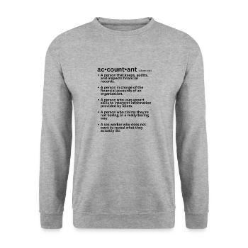 Definition of an accountant - Unisex Sweatshirt - salt & pepper - Front - Alina (178cm) & Michal (187cm)