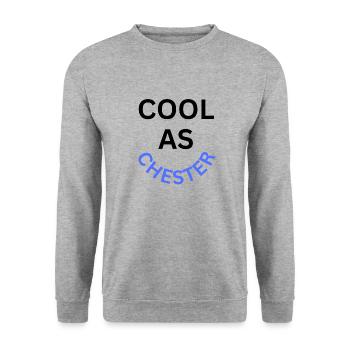 Cool as Chester Name - Unisex Sweatshirt - salt & pepper - Front - Alina (178cm) & Michal (187cm)