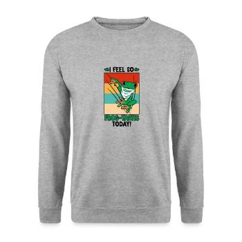 Red Eyed Tree Frog Cute Rainforest Amphibian - Unisex Sweatshirt - salt & pepper - Front - Alina (178cm) & Michal (187cm)