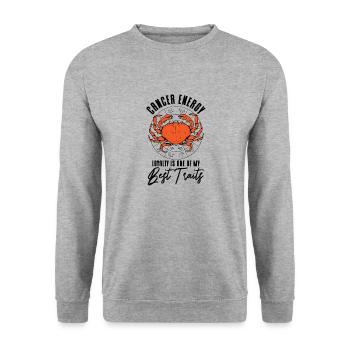 Cancer Energie Astrologie Cancer Zodiaque Art - Sweat-shirt Unisexe - gris chiné - Devant - Alina (178cm) & Michal (187cm)