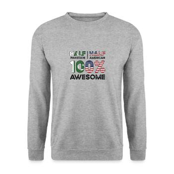 Born Pakistani Pakistan American USA Citizenship - Unisex Sweatshirt - salt & pepper - Front - Alina (178cm) & Michal (187cm)