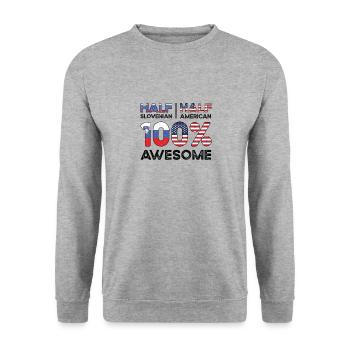 Né slovène Slovénie États-Unis - Sweat-shirt Unisexe - gris chiné - Devant - Alina (178cm) & Michal (187cm)