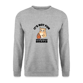 Mean Cat Drawing Line Art Cat Owner Pet Cat - Unisex Sweatshirt - salt & pepper - Front - Alina (178cm) & Michal (187cm)