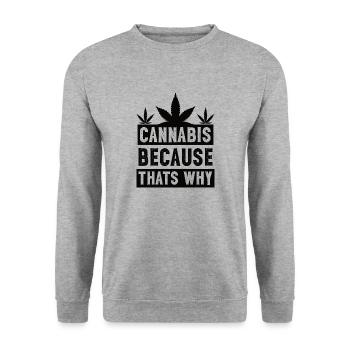 Cannabis because thats why black - Unisex Pullover - Weißgrau meliert - Vorne - Alina (178cm) & Michal (187cm)