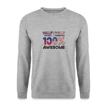 Moitié haïtien haïtien américain USA - Sweat-shirt Unisexe - gris chiné - Devant - Alina (178cm) & Michal (187cm)