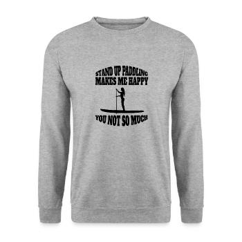 Stand Up Paddling Stehpaddeln Stehpaddler - Unisex Pullover - Weißgrau meliert - Vorne - Alina (178cm) & Michal (187cm)
