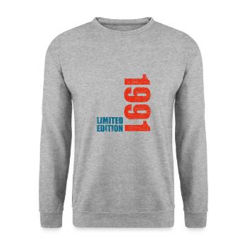 32th Birthday Men Women 32 Years 1991 Funny Gift - Unisex Sweatshirt - salt & pepper - Front - Alina (178cm) & Michal (187cm)