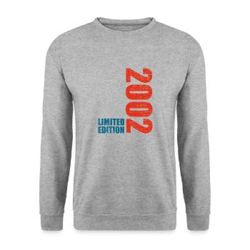 21th Birthday Boy Girl 21 Years 2002 Funny Gift - Unisex Pullover - Weißgrau meliert - Vorne - Alina (178cm) & Michal (187cm)