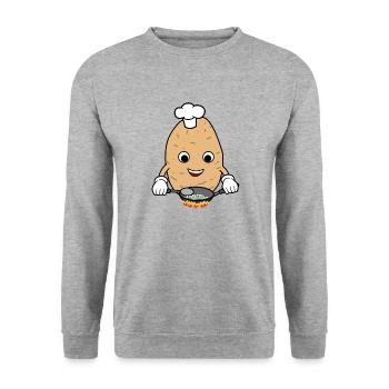 Cooking Potatoes Funny Hobby Chef Potato Eating - Unisex Sweatshirt - salt & pepper - Front - Alina (178cm) & Michal (187cm)