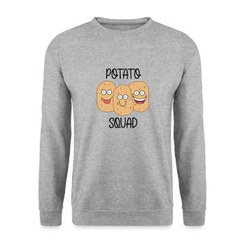 Potato Squad Ironic Saying Healthy Cooking Potatoe - Unisex Sweatshirt - salt & pepper - Front - Alina (178cm) & Michal (187cm)