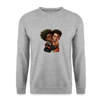 Jungsfreundschaft Enfants de couleur Amis - Sweat-shirt Unisexe - gris chiné - Devant - Alina (178cm) & Michal (187cm)