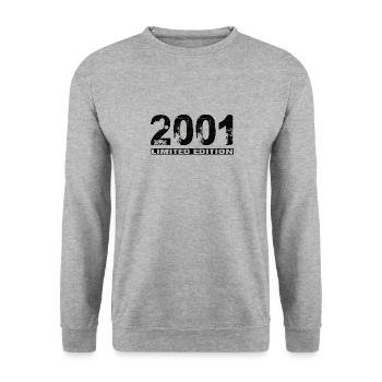 Limited Edition 2001 - Unisex Pullover - Weißgrau meliert - Vorne - Alina (178cm) & Michal (187cm)