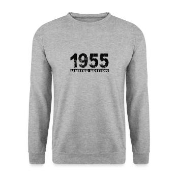 Limited Edition 1955 - Unisex Pullover - Weißgrau meliert - Vorne - Alina (178cm) & Michal (187cm)