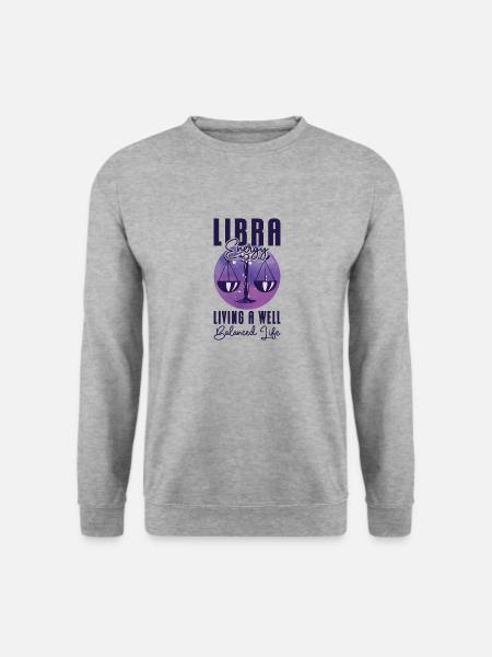Waage Energie Astrologisches Tierkreiszeichen - Unisex Pullover - Weißgrau meliert