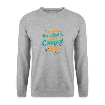 Meaningful Knowledge Motivator Comfort Zone - Unisex Sweatshirt - salt & pepper - Front - Alina (178cm) & Michal (187cm)