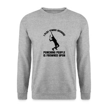 Tennis players Tennis Tennis club Tennis lovers - Unisex Sweatshirt - salt & pepper - Front - Alina (178cm) & Michal (187cm)
