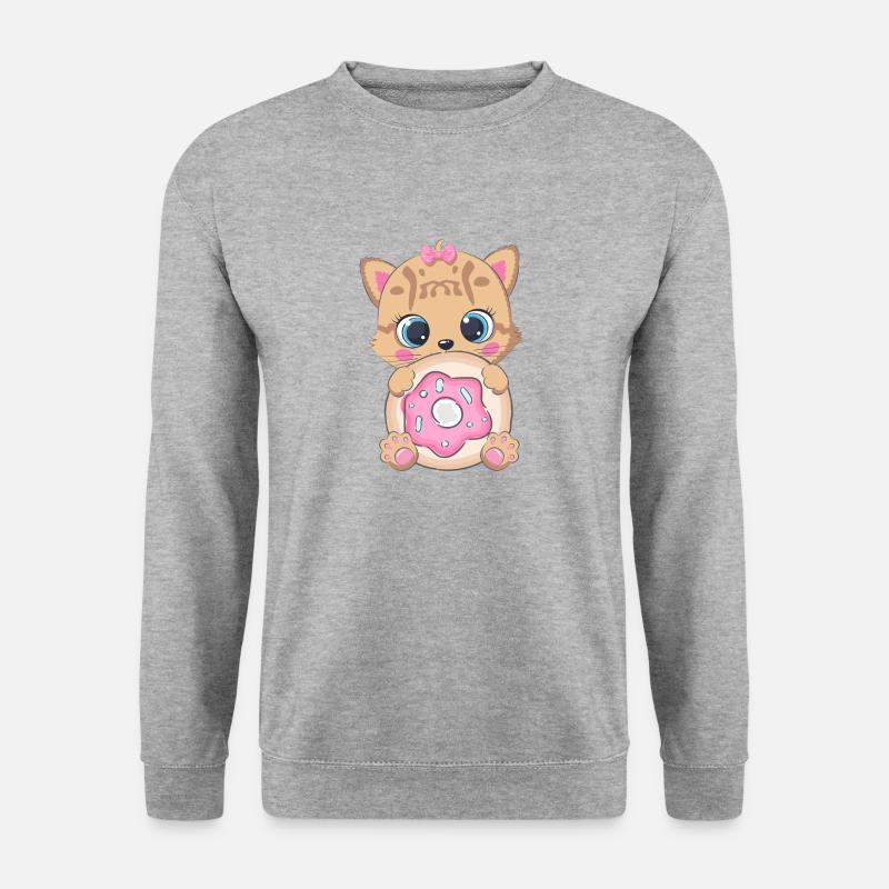 Ozelot Donut - Unisex Pullover - Weißgrau meliert